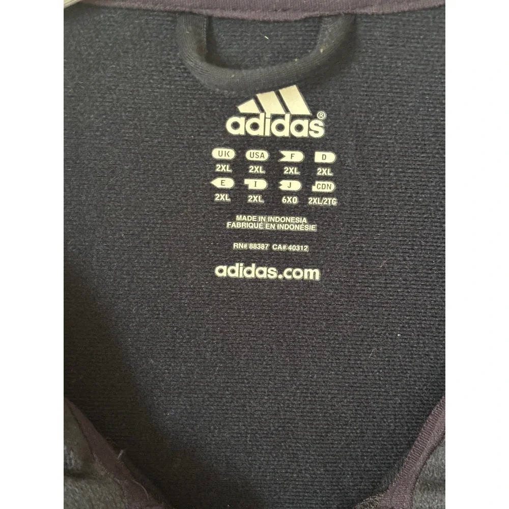 Adidas Active 360 Mens Track Jacket Navy Blue White‎ 3 Stripe Full Zip 2XL